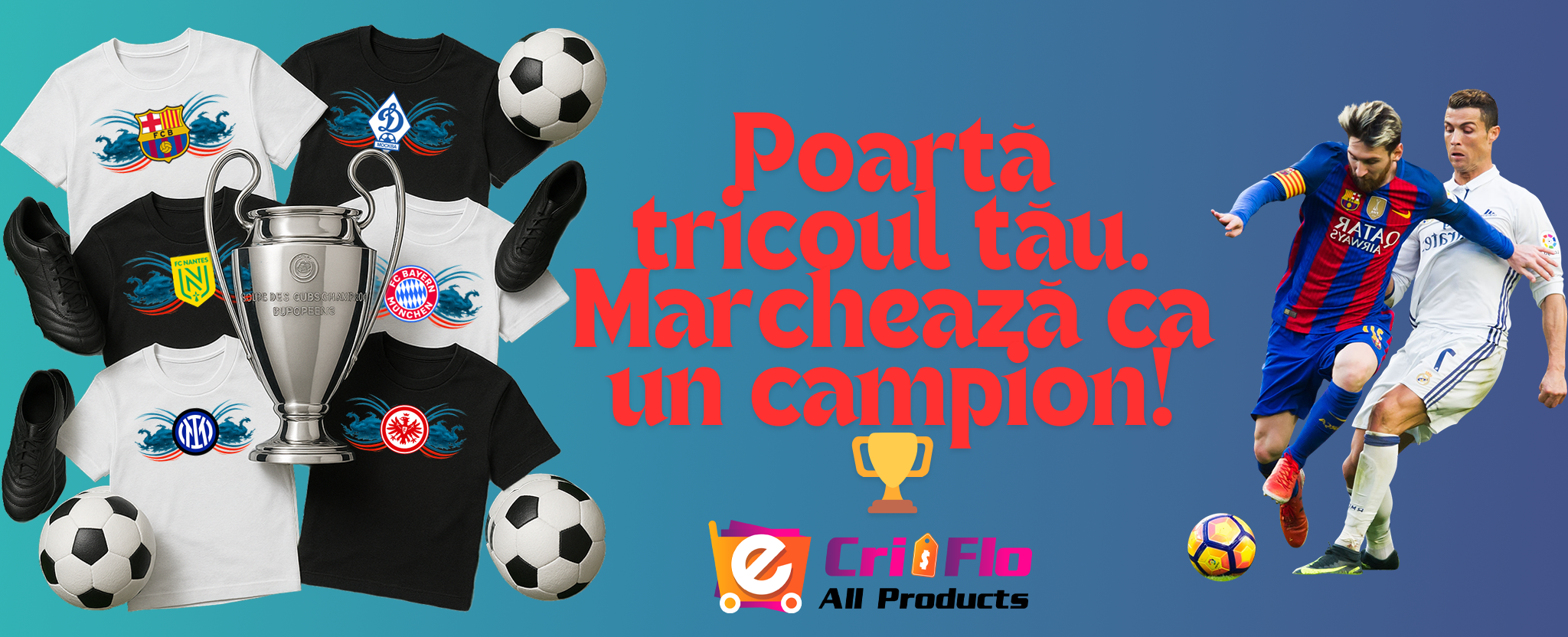 Alege un cadou unic pentru copii, prieteni, parinti, pasionati de fotbal, tricouri personalziate cu logo stema echipelor de fotbal.